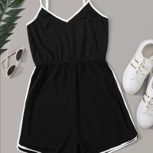 New Cute Black and White Romper Adjustable Straps